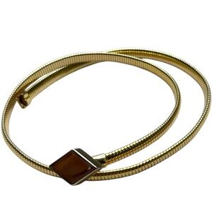 Gold Vintage Skinny Stretch Coil Belt – Adjustable 24–28” Small Fit